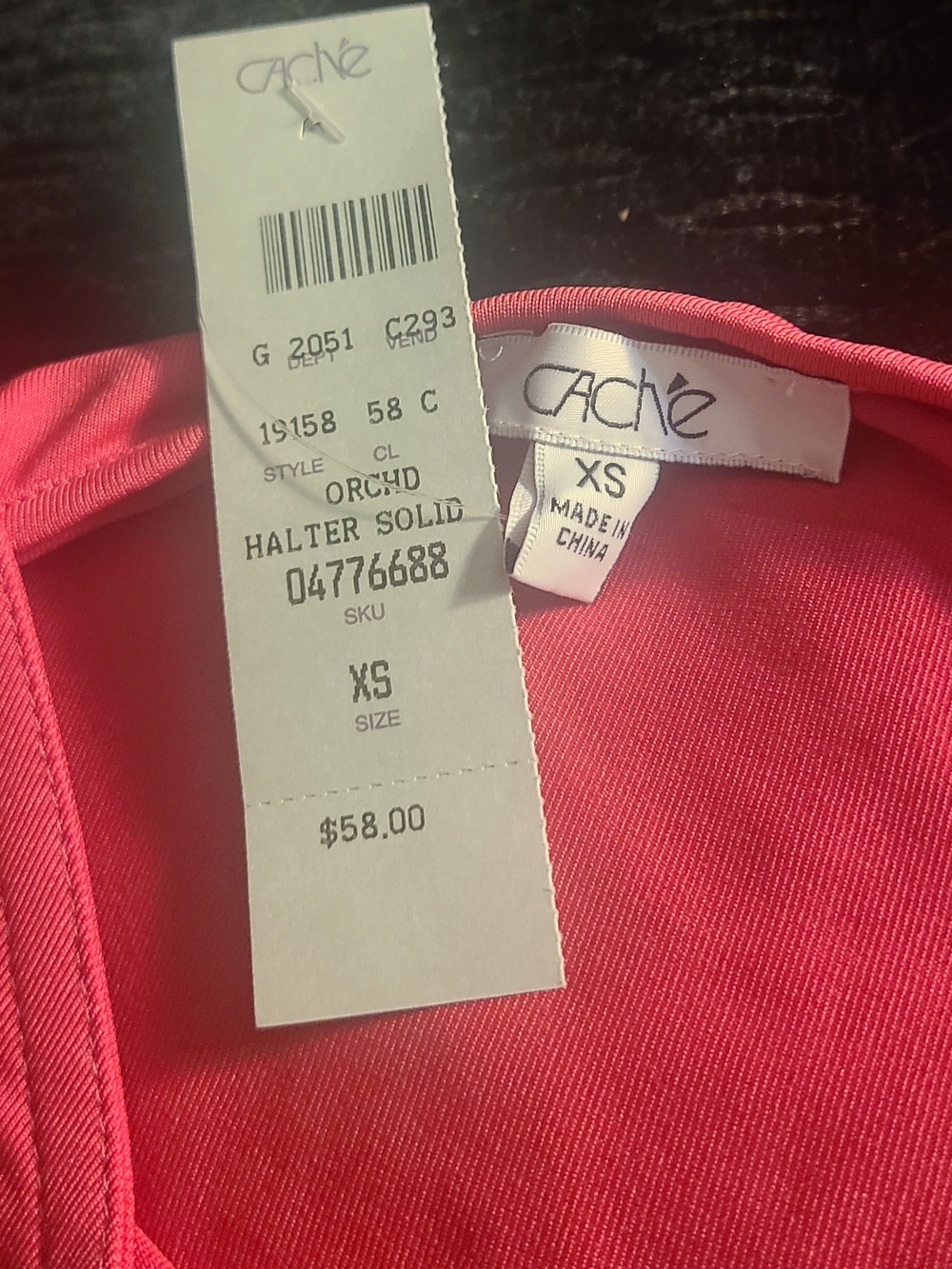 Caché Y2K Orchid Pink Halter Tank Top NWT XS Open Back - Picture 4 of 4